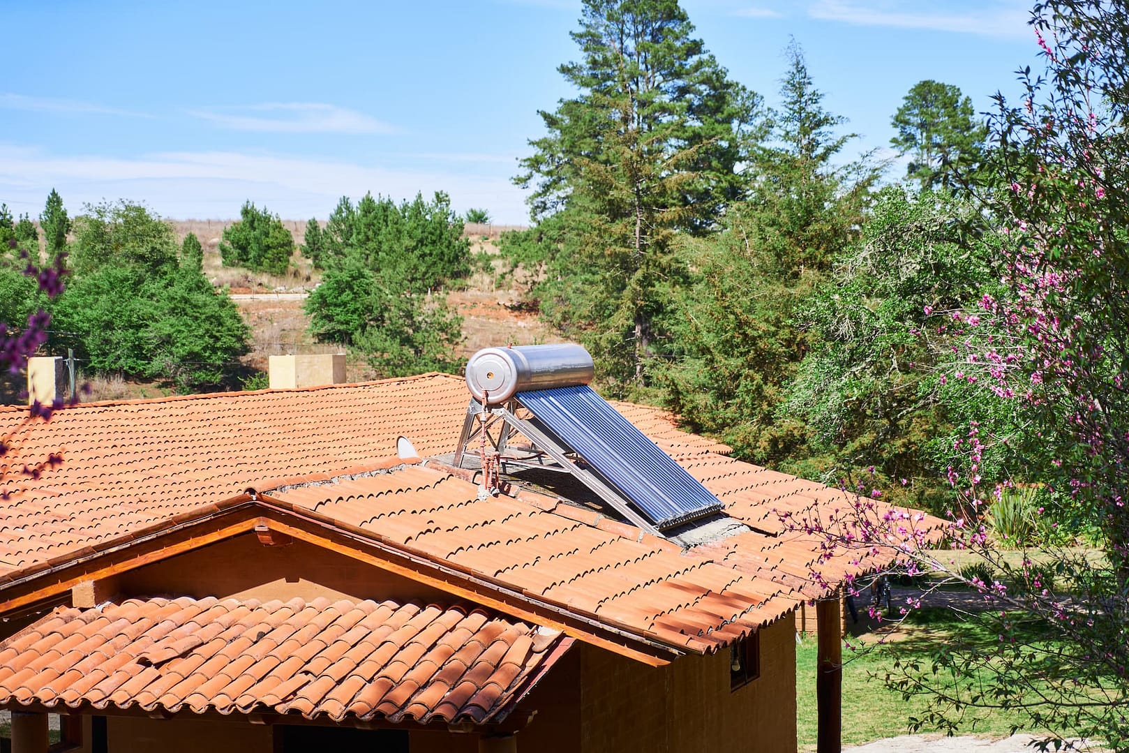 hot water solar system in a residential home